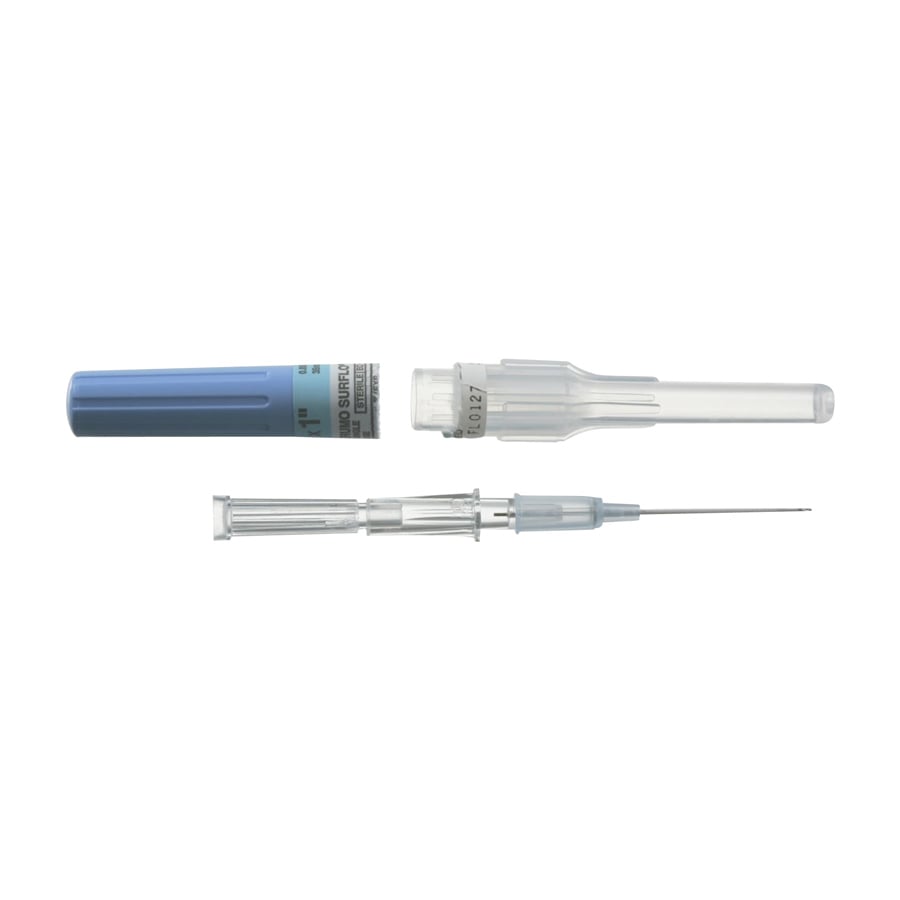 Surflo Teflon IV Catheter, 22G x 1", Blue, 50/Box, 3SR-OX2225CA