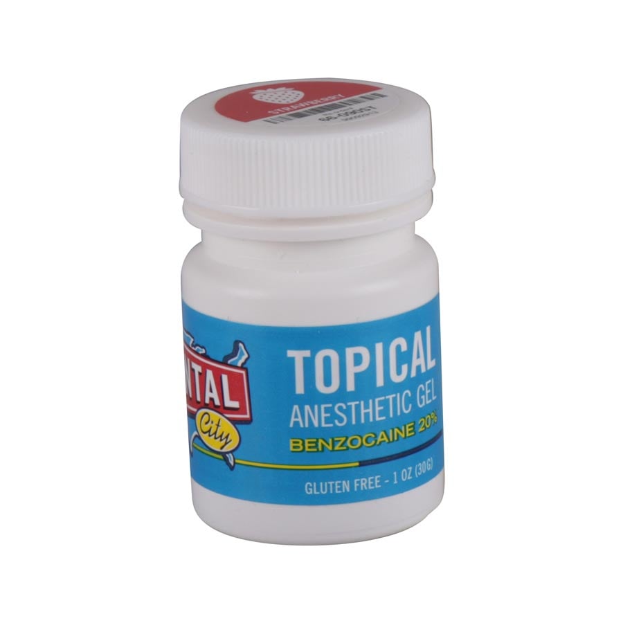 Dental City Topical Anesthetic Gel, 20% Benzocaine, Strawberry, 1 oz