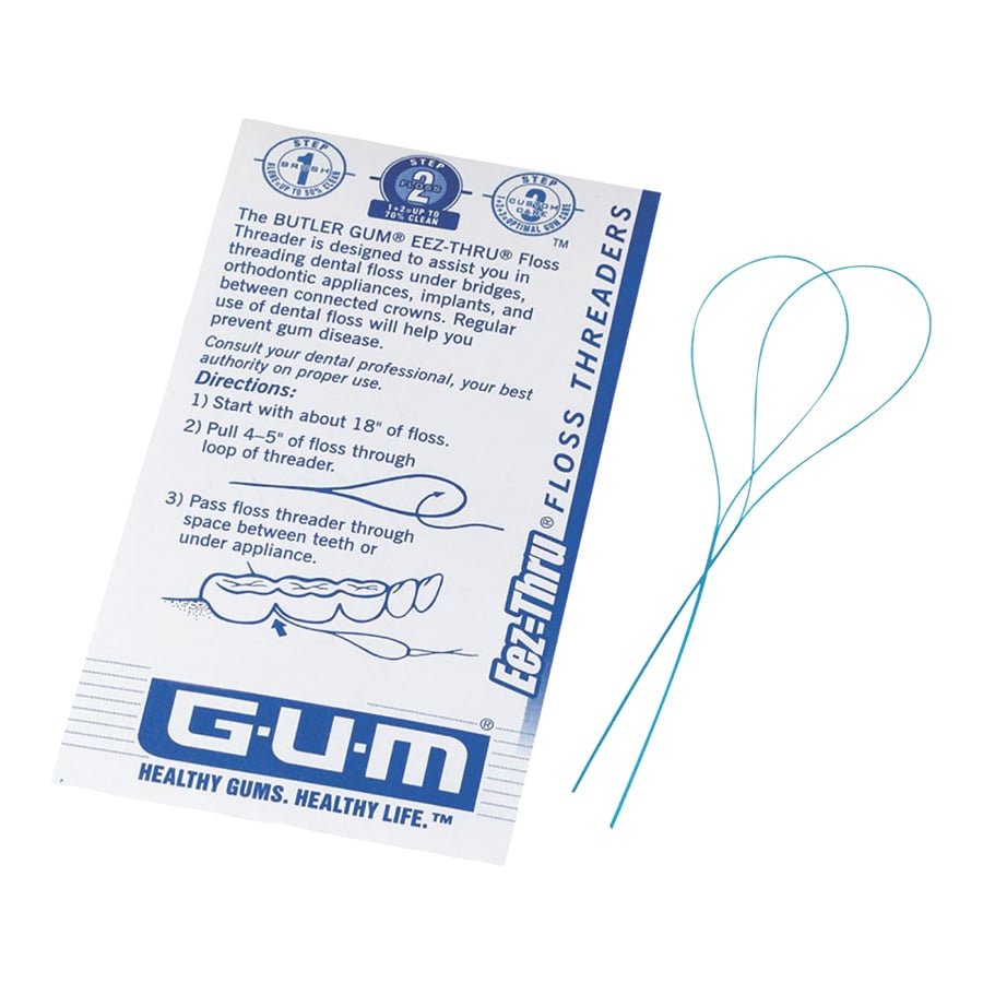Sunstar GUM Eez-Thru Floss Threaders, 5 Threaders per Envelope, 100 Envelopes/Box, 840PQA