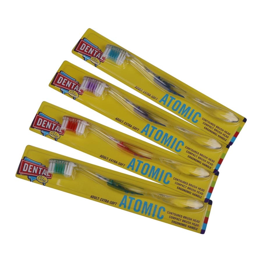 Dental City Atomic Adult Toothbrush, Extra-Soft, Compact Head, 72/Box