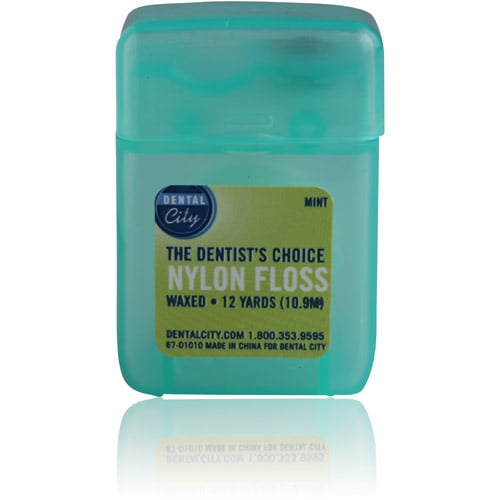 Dental City Mint Waxed Dental Floss, Patient Size, 12 yd, 144/Box, DC33830