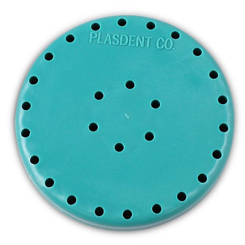 Plasdent Magnetic Bur Block, 28 Holes FG/RA, Teal/Aquamarine, 400BL14