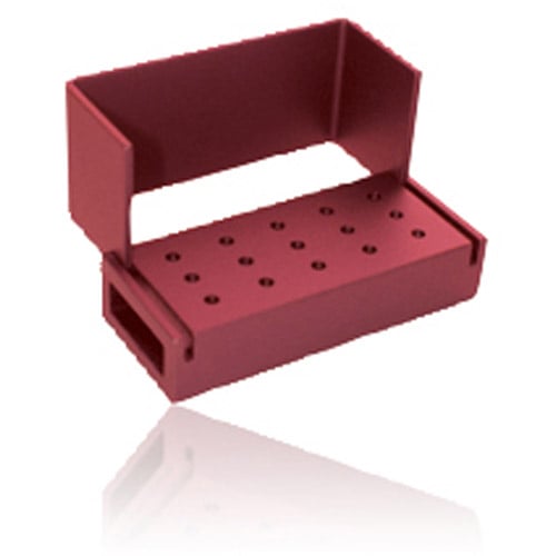 Kerr AXIS Aluminum Bur Block, 15 RA, Red Anodized, Autoclavable, AB310-1R