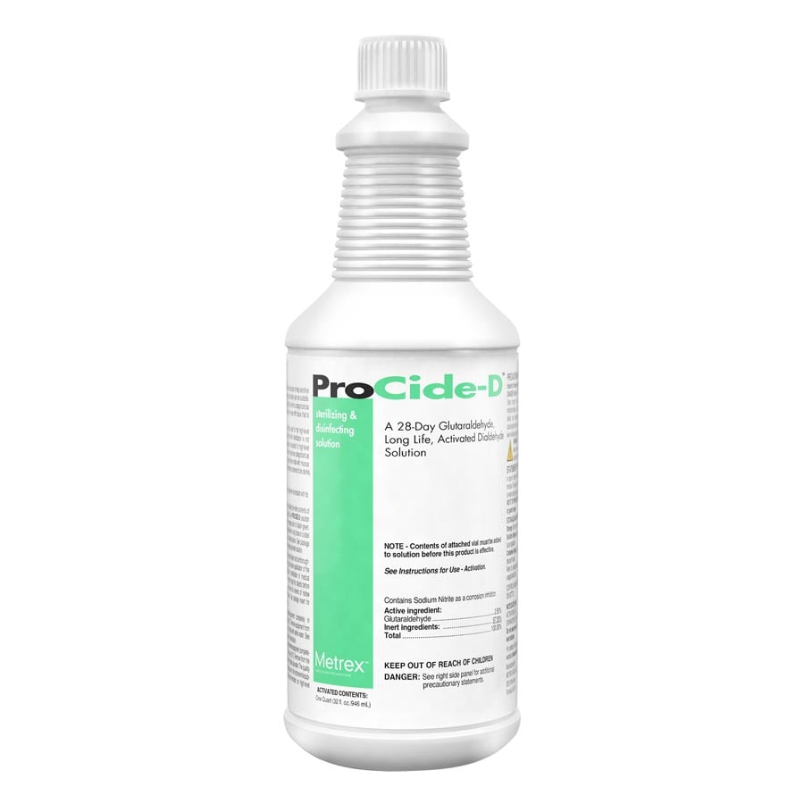 ProCide-D 2.5% Glutaraldehyde High-Level Disinfectant & Sterilant, 1 Quart Bottle with Activator, 28-Day, #10-2865