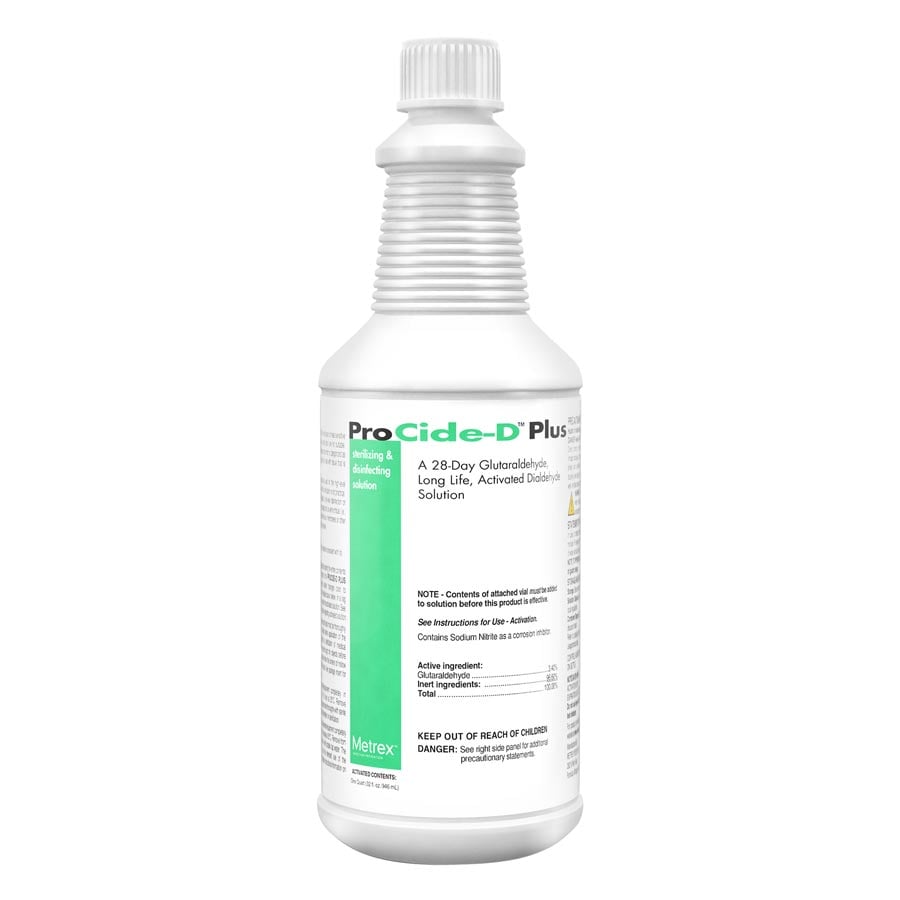 ProCide-D Plus 3.4% Glutaraldehyde High-Level Disinfectant & Sterilant, 1 Quart Bottle with Activator, 10-3265