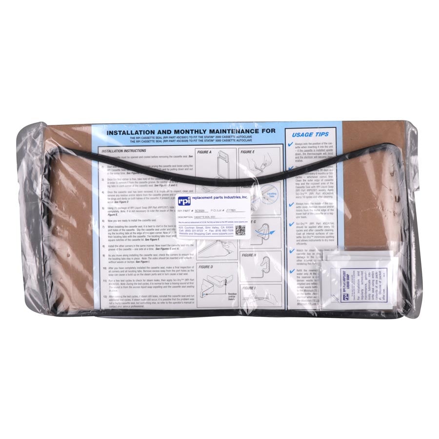 SciCan Statim 5000 Cassette Type Gasket Seal, Black, 1700302, Each