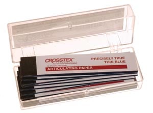 Crosstex Articulating Paper X-Thin Blue, 38 Microns, 144 Sheets (12 Books of 12), TPXT