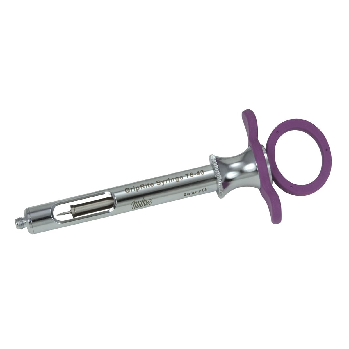 GripRite Aspirating Syringe CW Petite Purple, Silicone Grips, 76-43