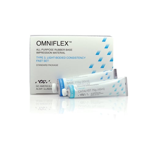 GC America Omniflex Fast Set Bulk Package, Rubber Base Impression Material, 36 Sets (36 x 90 mL Base + 36 x 45 mL Catalyst), #137336