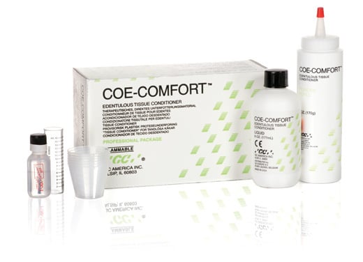 COE-Comfort™ Self-Cure Chairside Edentulous Tissue Conditioner, Professional Package, 6 oz Powder & 6 oz Liquid, 341001