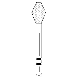 Two Striper Diamond Burs FG, Barrel, #234, Coarse, Green, 4.1mm Major/1.5mm Minor, 5/Pk, 2015076