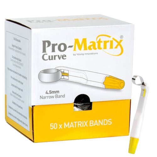 Pro-Matrix Curved Narrow Band 4.5mm Yellow 50/Box, 19001