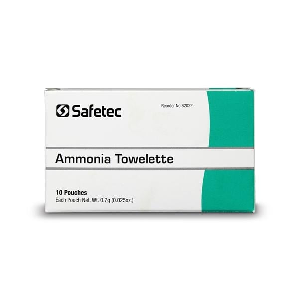 Safetec Ammonia Inhalant Towelette, 10/Box, 62022 SFT