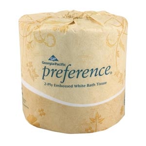 Georgia Pacific Embossed Bathroom Tissue, 2-Ply, White, 4.5" x 4.05", 550 Sheets/Roll, 80 Rolls/Case, 18280