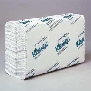 Kleenex C-Fold Towels, 40% Recycled Fiber, White, 10.125" x 13.15", 2400/Case (150 sheets/pack, 16 packs/case), 01500