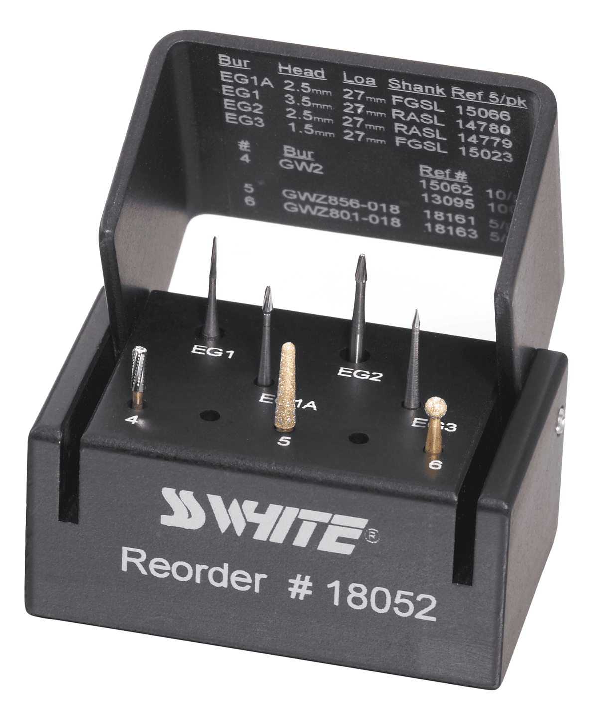 SS White EndoGuide Anterior/Bicuspid Kit, 7 Micro Endodontic Burs, Friction Grip, 18052
