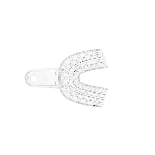 President Impression Trays #6 Small Lower, Clear, Perforated, Disposable, 12/Pk, C6906