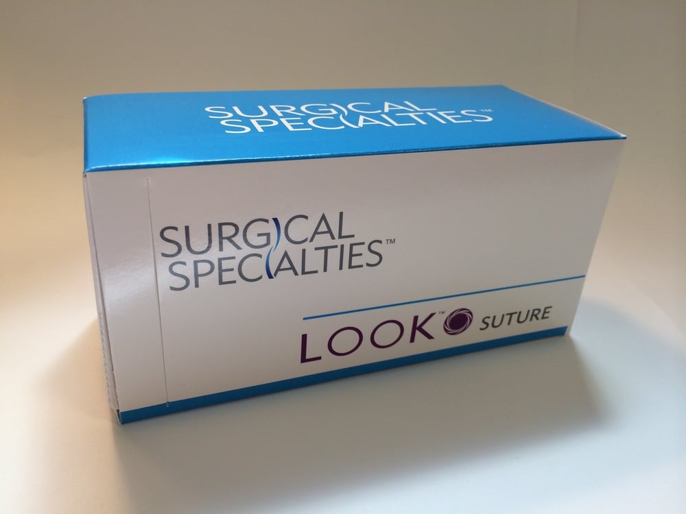 Look Chromic Gut Sutures, 4-0, 18" (45 cm), C-17 Needle, 3/8 Circle Reverse Cutting, Undyed, 12/Box, #546B