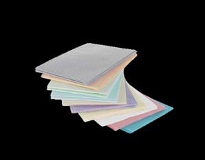 Medicom SafeBasics Dry-Back Plus Dental Bibs, 3-Ply Tissue + 1-Ply Poly, 13" x 18", Peach, 500/Case, 8388