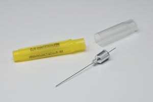 Monoject 401 Metal Hub Sterile Dental Needle, 27 Gauge Long (36.5mm), Yellow, 100/Box, #8881401056