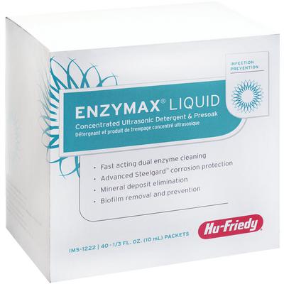 Hu-Friedy Enzymax Ultrasonic Cleaning Liquid Concentrate, Dual-Enzyme, 1/3 oz Packets, Box of 40, IMS-1222