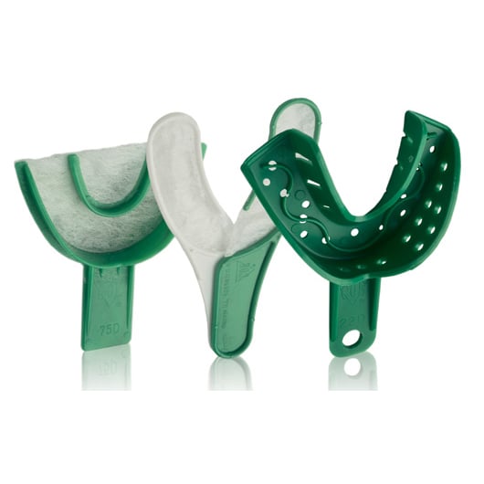GC America COE Spacer Disposable Impression Trays, #20D Large Lower, Perforated, Green, 12/Box