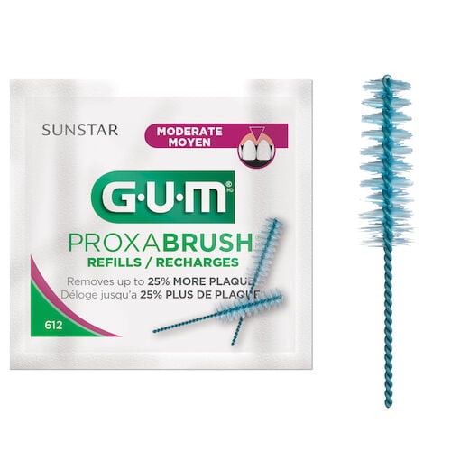 GUM Proxabrush Go-Betweens Interdental Brush Refills, Moderate Taper, 18 x 2/Box, 612PQA