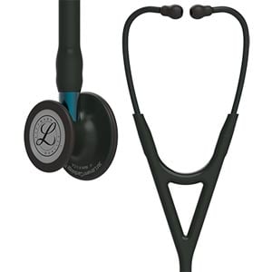 3M Littmann Cardiology IV Stethoscope, Black Chestpiece, Blue Tube, 27", Model 6201