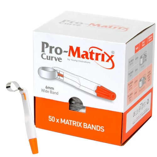 Pro-Matrix Curve Wide Band 6mm Orange 50/Box, 19006