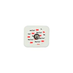 3M Red Dot Monitoring Electrodes, 1.60" x 1.36", Adult, Foam Backing, Sticky Gel, 50/Bag