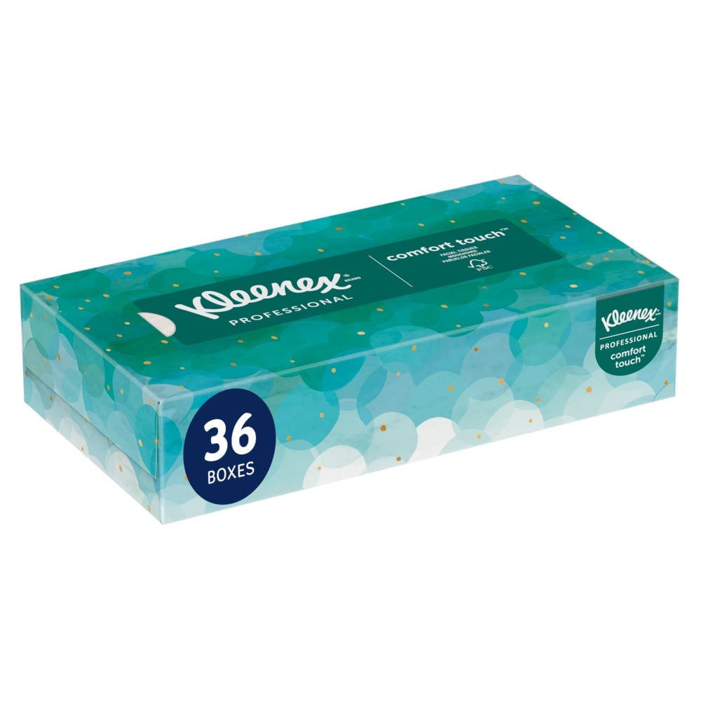 Kleenex Facial Tissues, White, 2-Ply, 100 Sheets per Box, 36 Boxes per Case, 21400