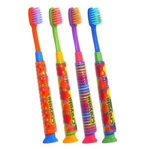 GUM Crayola Deep Clean Toothbrush, Kids, Assorted Colors, Ultra Soft, Compact Head, 12/Box, 234P