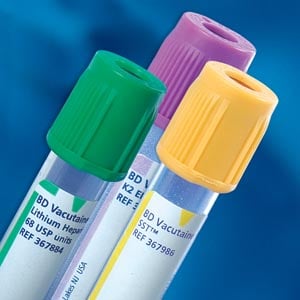 BD Vacutainer Plus Plastic Red Cap Serum Blood Collection Tubes, 10 mL, Clot Activator, Silicone Coated, 100/Box, 367820