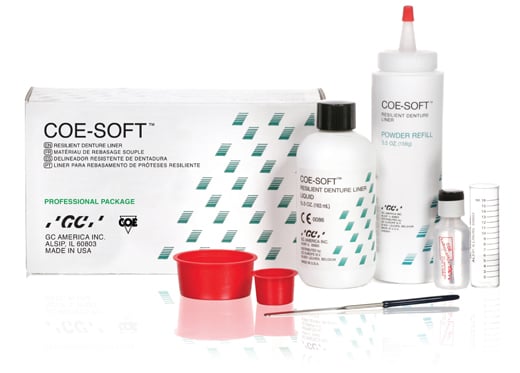 COE-SOFT Liquid Refill, 5.5 oz Bottle, Self-Cure Soft Denture Reline Material, 344033