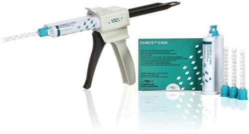 GC America Exabite II NDS Bite Registration Creme, Vinyl Polysiloxane, Fast Set, 48 mL Cartridges, 8-Pack, 132418