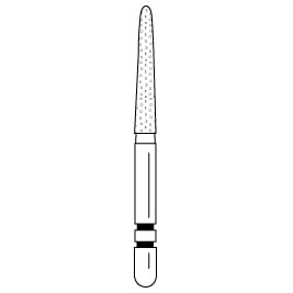 Two Striper Diamond Burs FG, Flame, #253.10, Coarse, Green, 1.6mm, 5/Pk, 2015071
