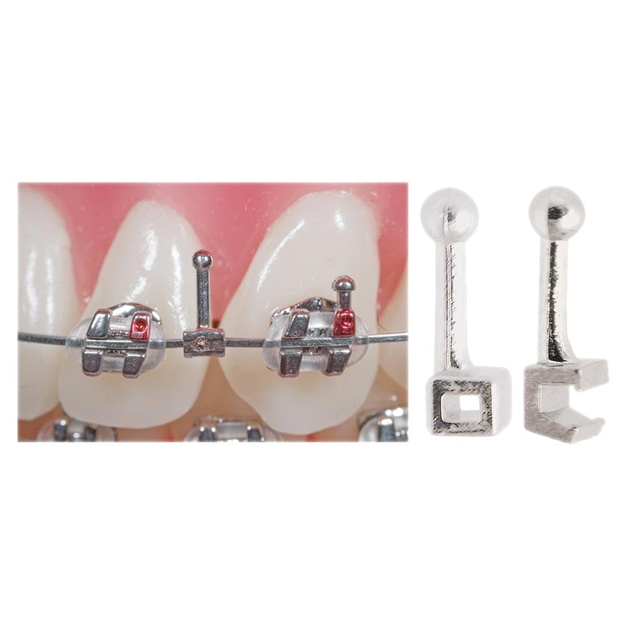 Ortho Corp Crimpable Split Bi-Directional Ball Hooks, .018"X.025", 24/Box, 014-114