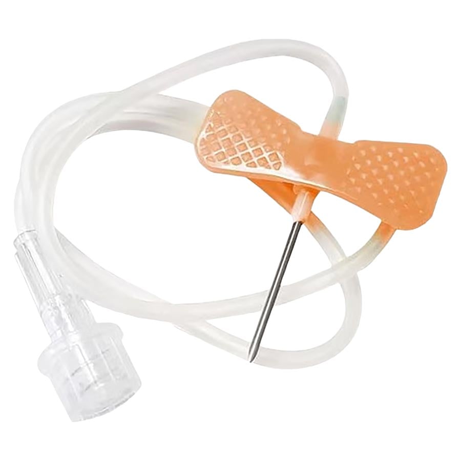 Exel Scalp Vein Set Safety Butterfly Winged Infusion Set, 23G x 3/4", 12" Tubing, 27706