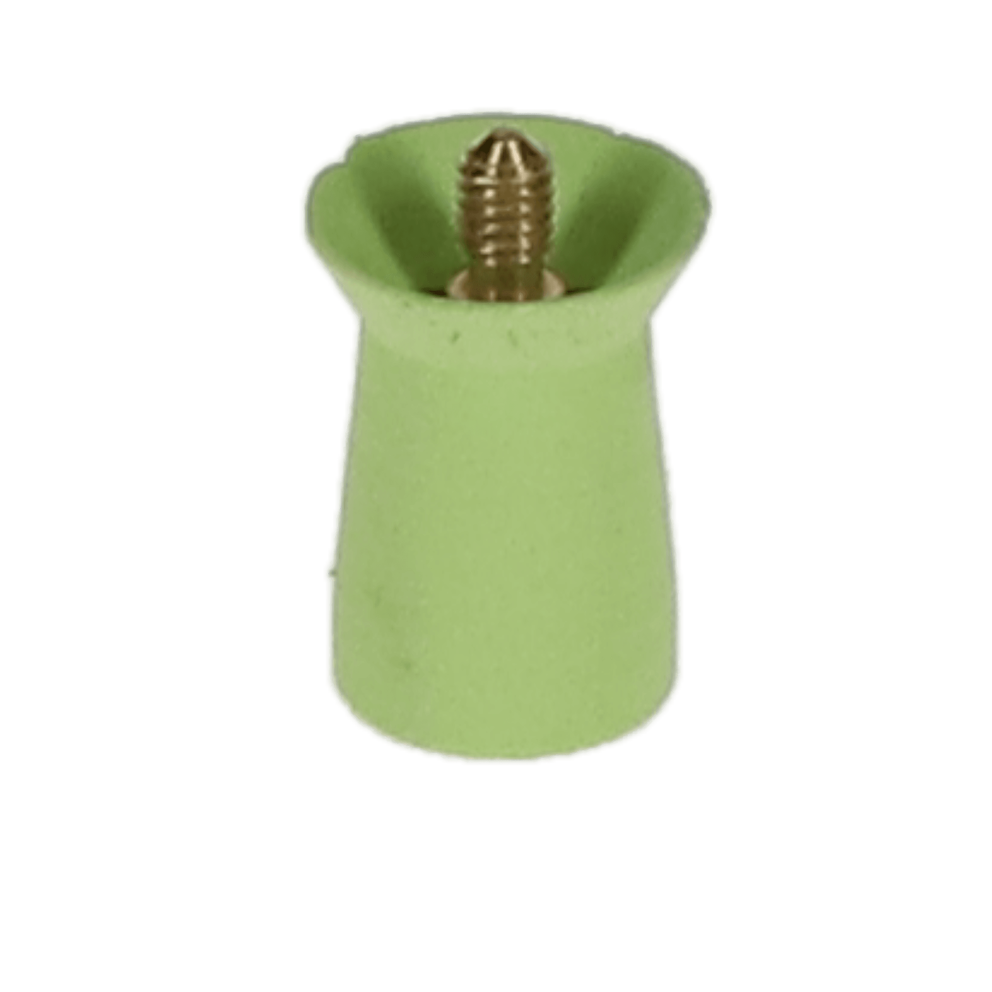 Densco Prophy Cups, LF, Screw Shank, Soft Rubber with Reverse Helix Rib, Dynamo Green, 144/Pk, 85148