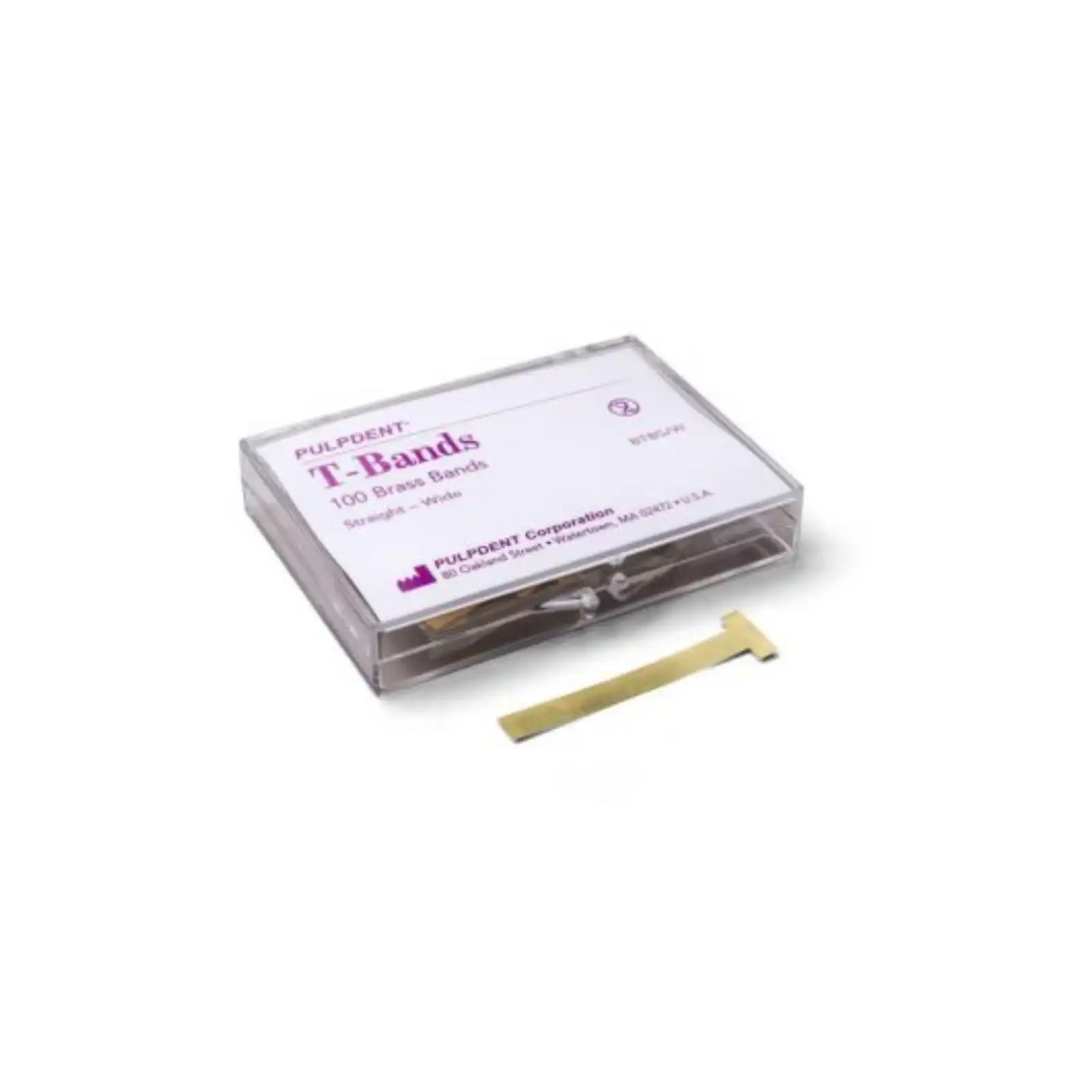 T-Bands, Curved, Wide, Stainless Steel, 0.002 in / 0.05 mm, 100/Pk, BTSC/W