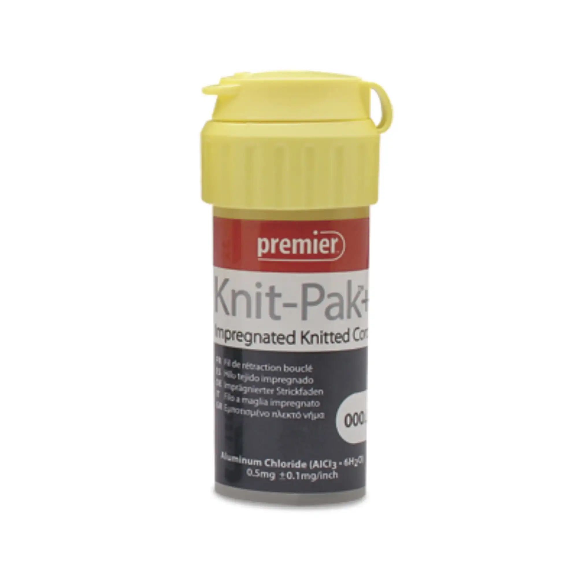 Premier Knit-Pak+ Impregnated Gingival Retraction Cord, Aluminum Chloride, Size 000.0, Midnight Green, 100 in. per Bottle, 59-9007560