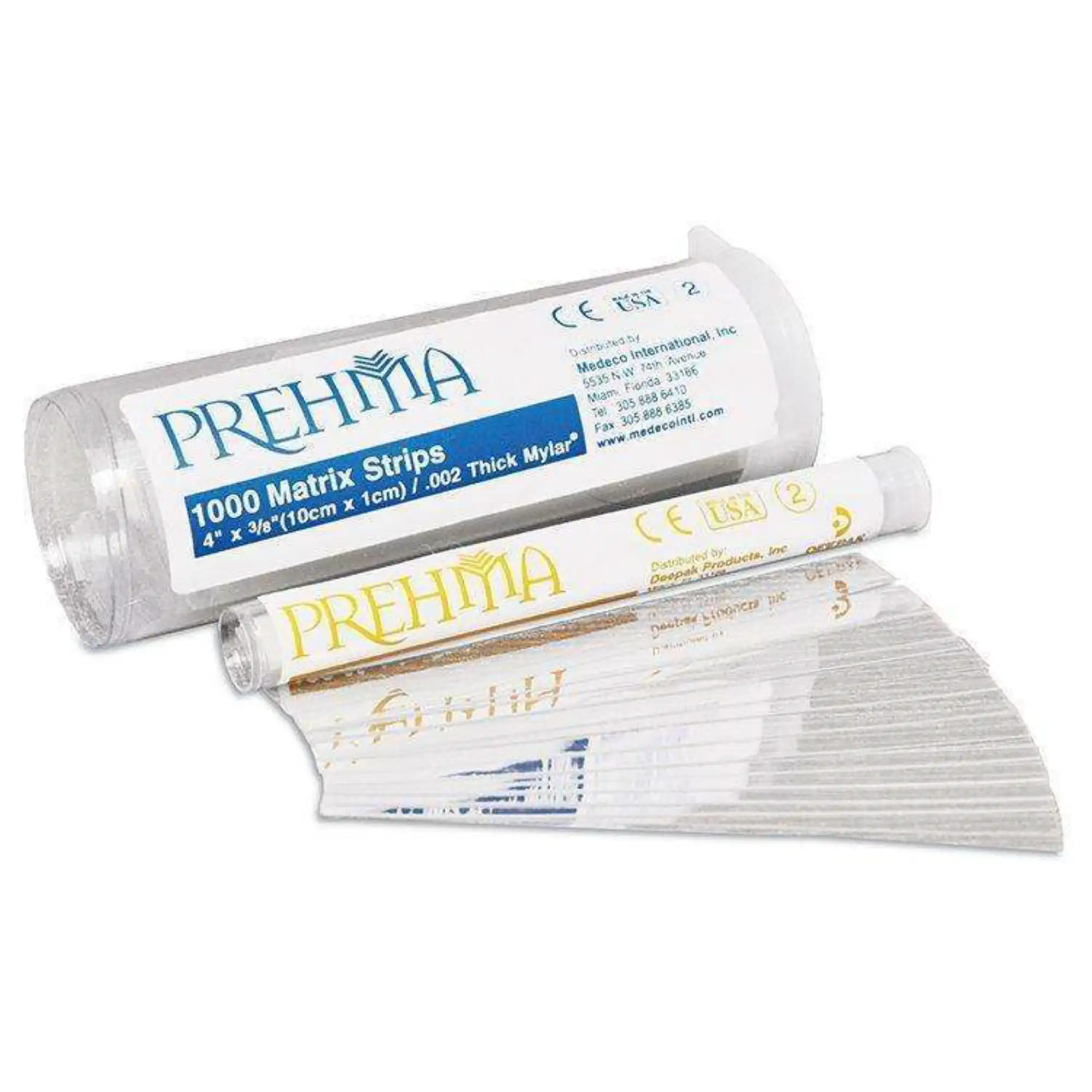 Keystone Prehma Mylar Matrix Strips, Clear, 0.002" (60 microns) Thick, 4" x 3/8", Tube of 100