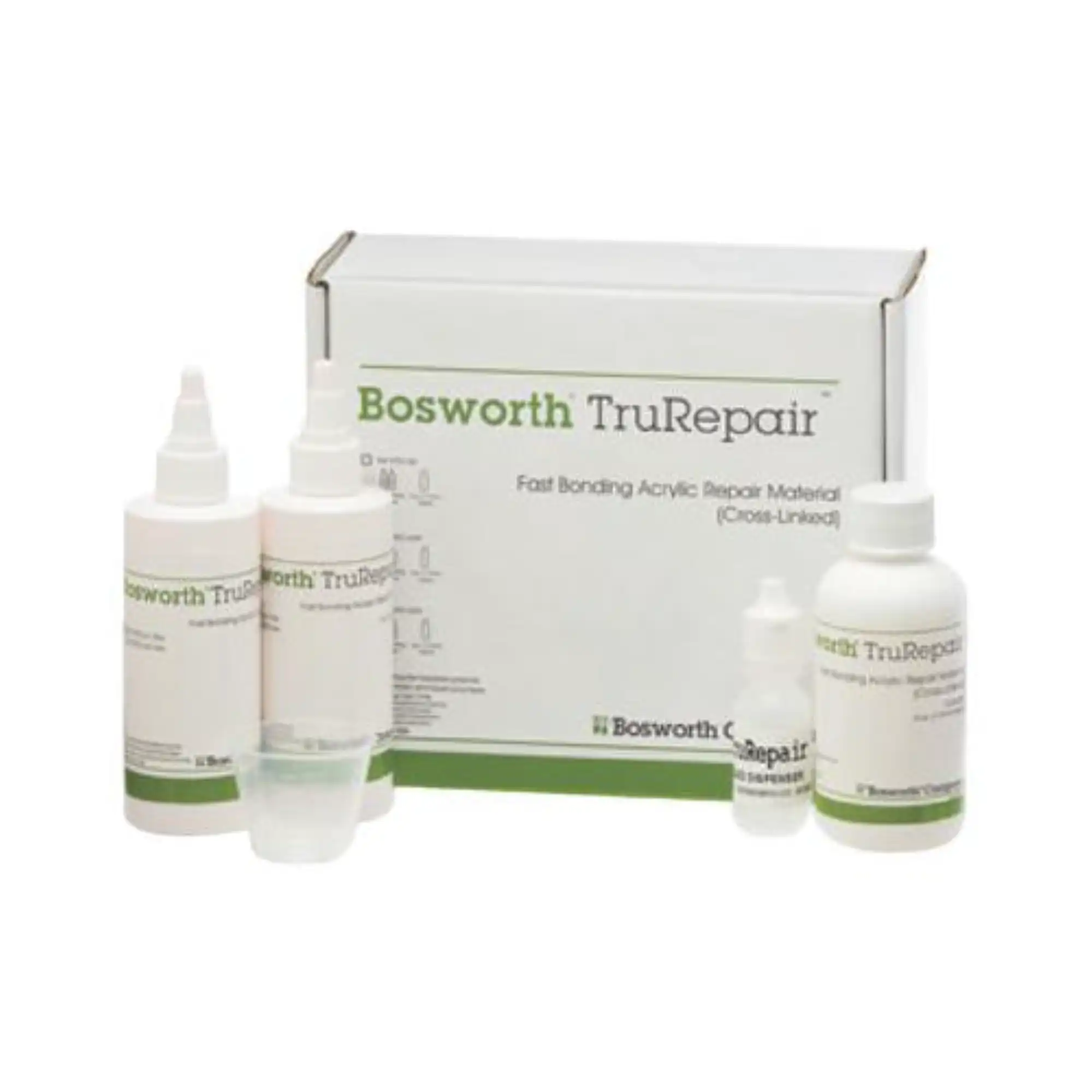 TruRepair Fast Bonding Acrylic Repair Material, Standard Kit, Pink & Veined Powder, 3 oz Each + 4 oz Liquid, 092160