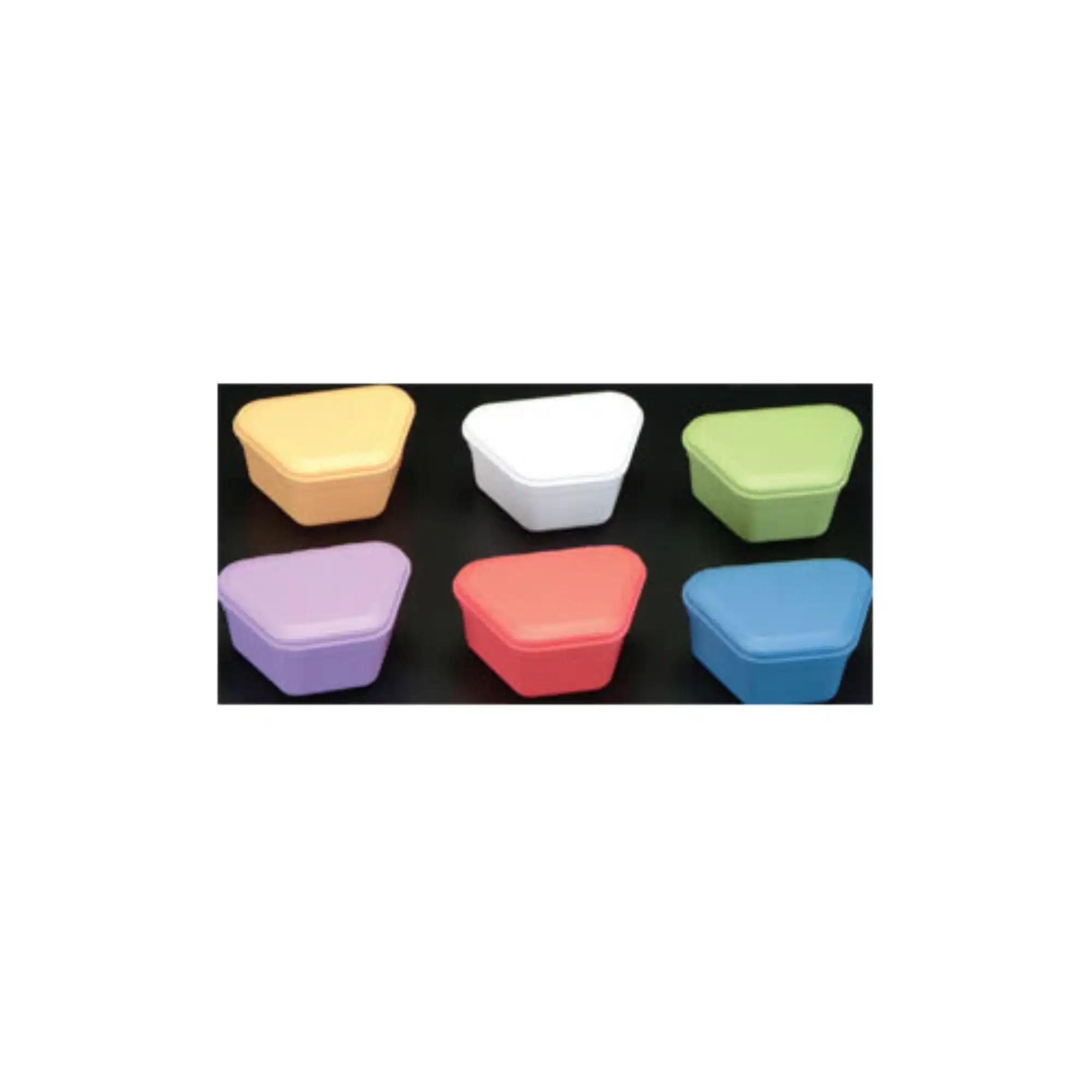 Plasdent ProBath Denture Boxes, Heavy Gauge, Soft Plastic, 2" Deep, Assorted Pastel Colors, 12/Box, 200PBH-PA