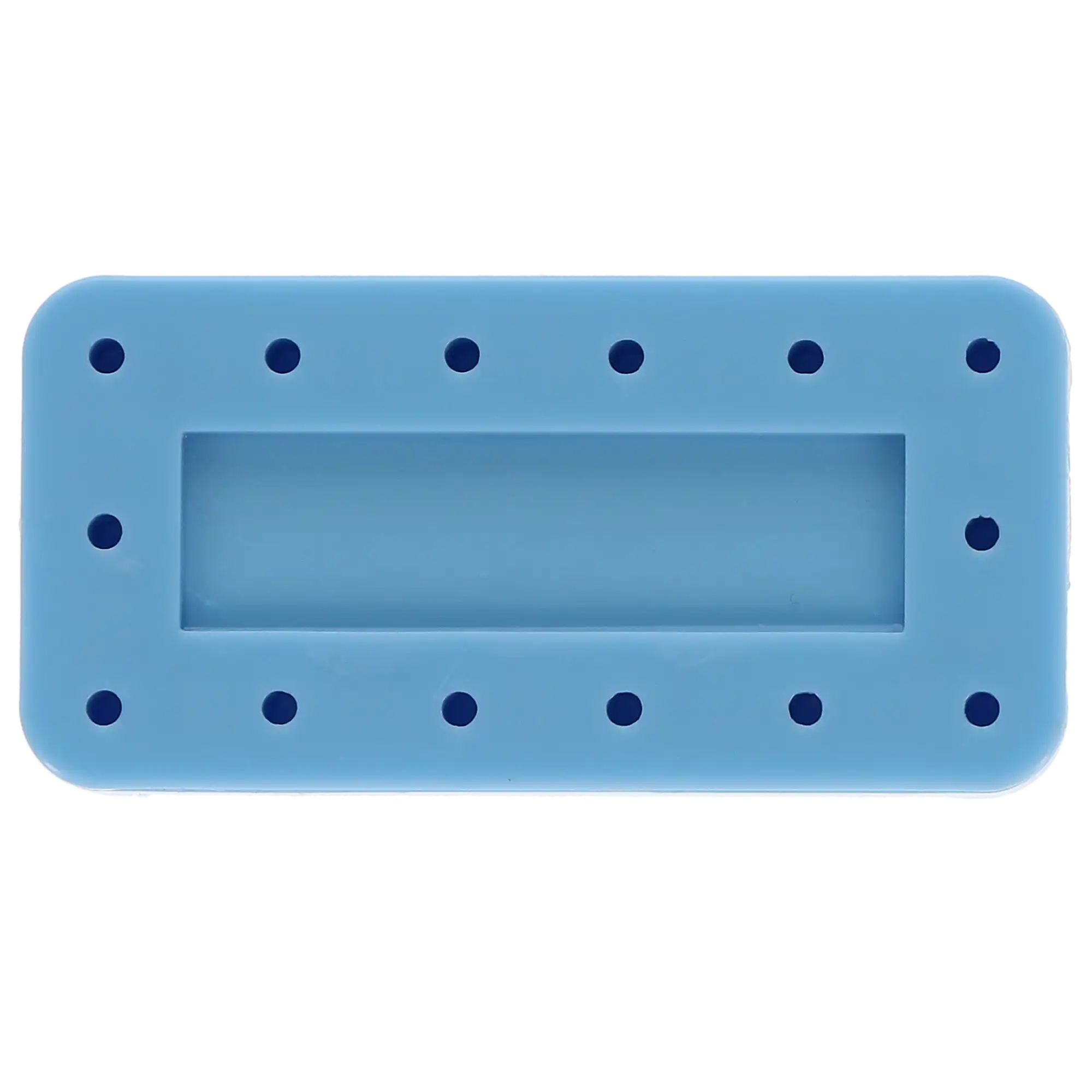 Plasdent Magnetic Bur Block, 14-Hole, Rectangular, Blue, 1/Pk, 400BR-2