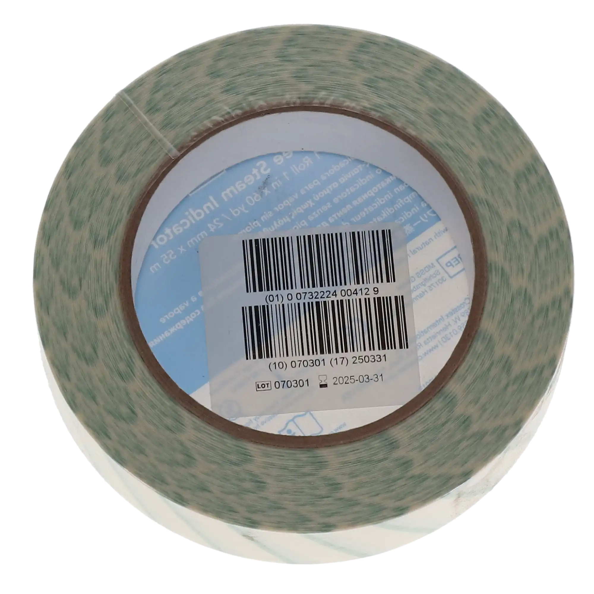 Crosstex Steam Indicator Tape, Lead-Free, 1" x 60 yd, 1 Roll/Pk, STLF24MM