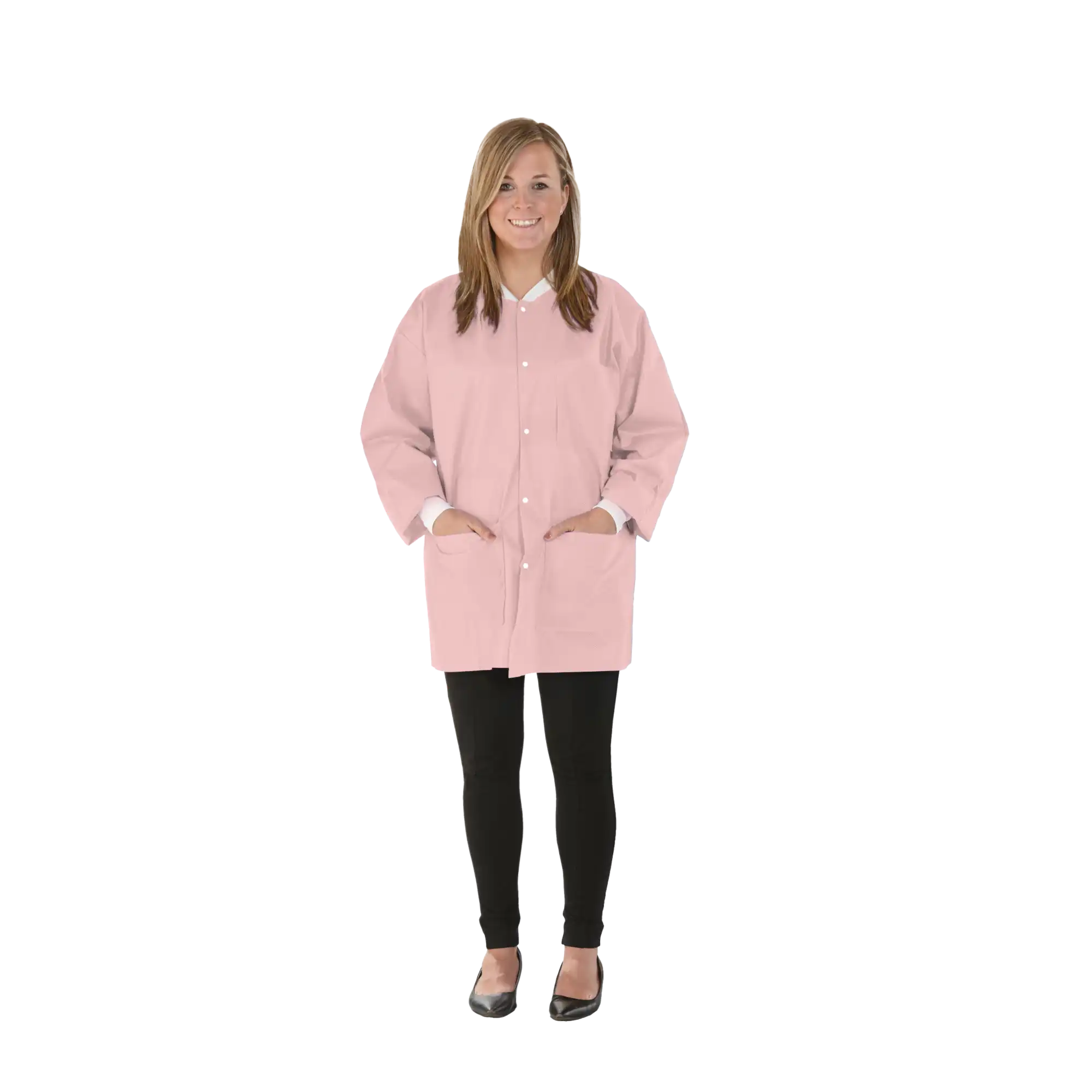 SafeWear Disposable Hipster Jacket, X-Large, Pretty Pink, 12/Pack, 8102-D