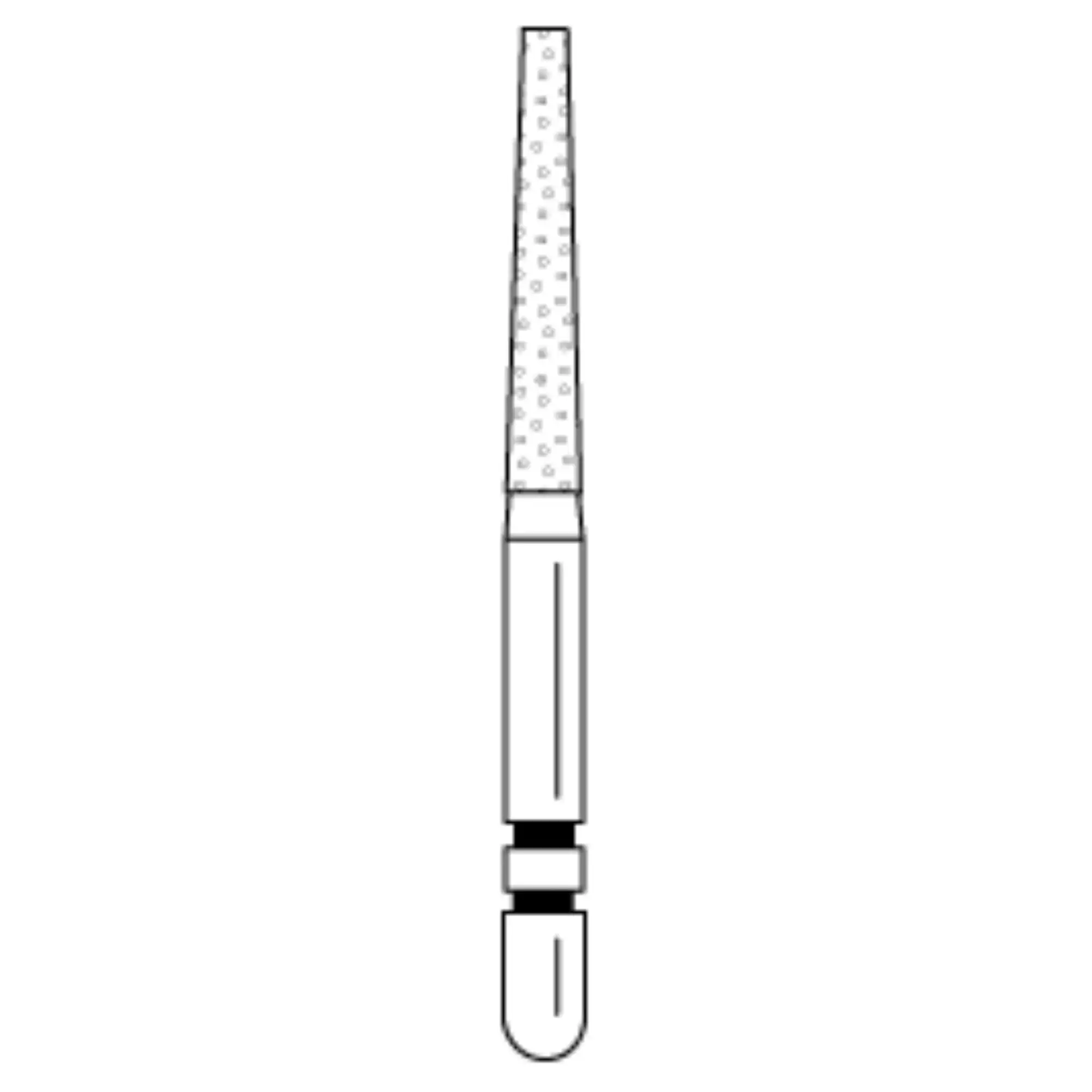 Two Striper Diamond Bur, FG, Flat-End Taper, #726.10C, 2.0 mm Major/1.1 mm Minor Diameter, 10 mm Length, Coarse, Green, 5/Pk, 2015448