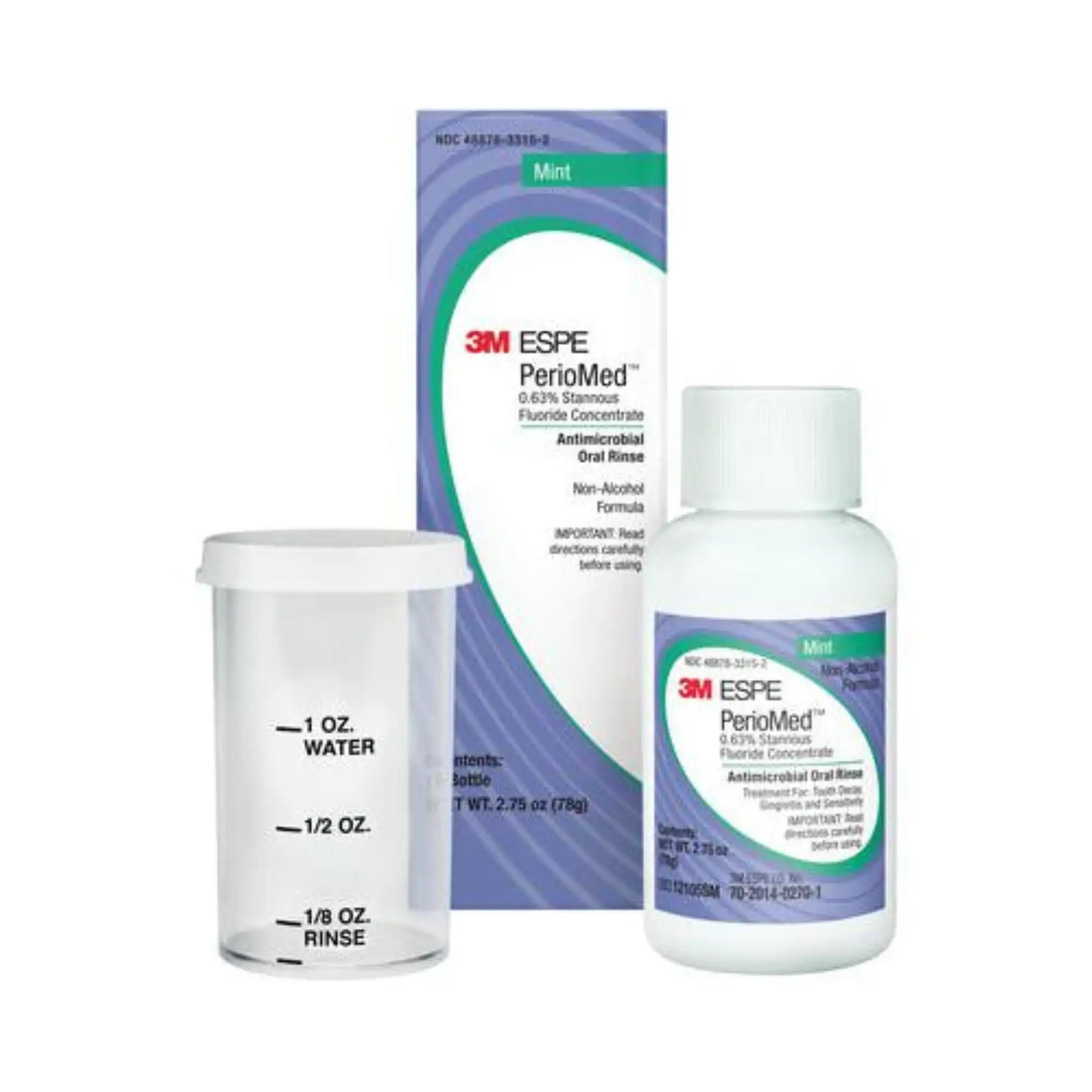 PerioMed 0.63% Stannous Fluoride Oral Rinse Concentrate, Mint, Alcohol-Free, 2.75 oz, 24/Case, 12105SM