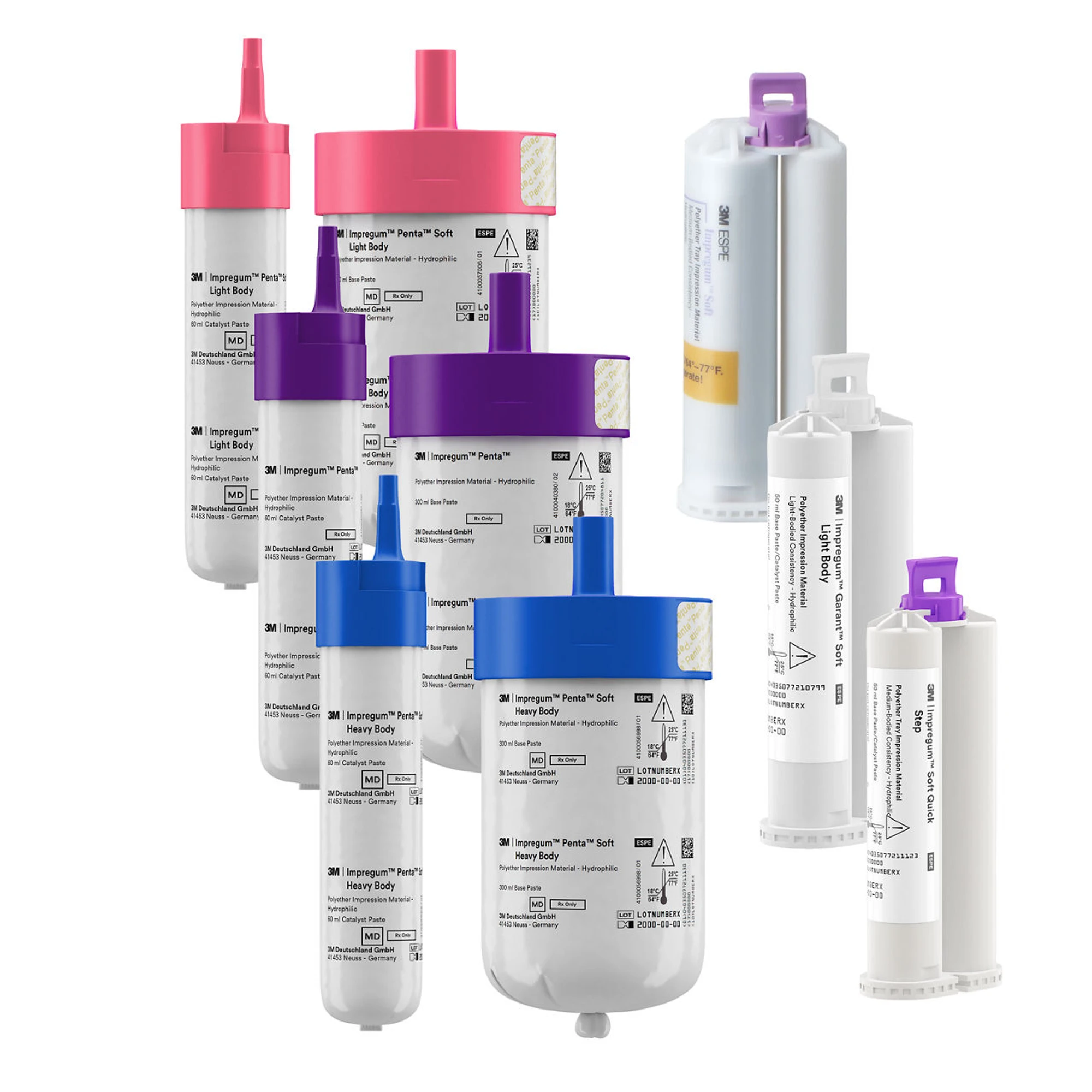 3M Impregum Soft Garant Polyether Impression Material Intro Kit, Medium and Light Body, 50ml Cartridges, 31786